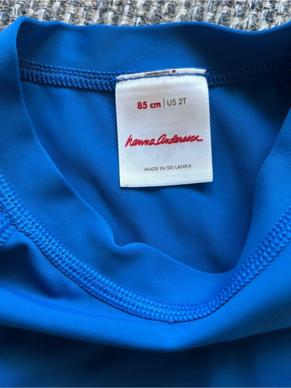 Hanna Andersson Blue Rash Guard Swim Shirt Short Sleeve 2T
